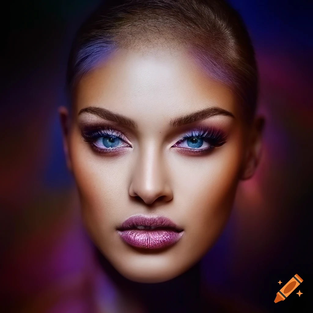 Vibrant high-fashion portrait with bold colors and immaculate detail