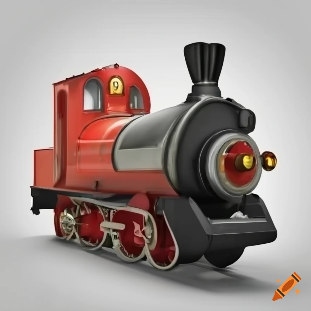 steampunk train on white background