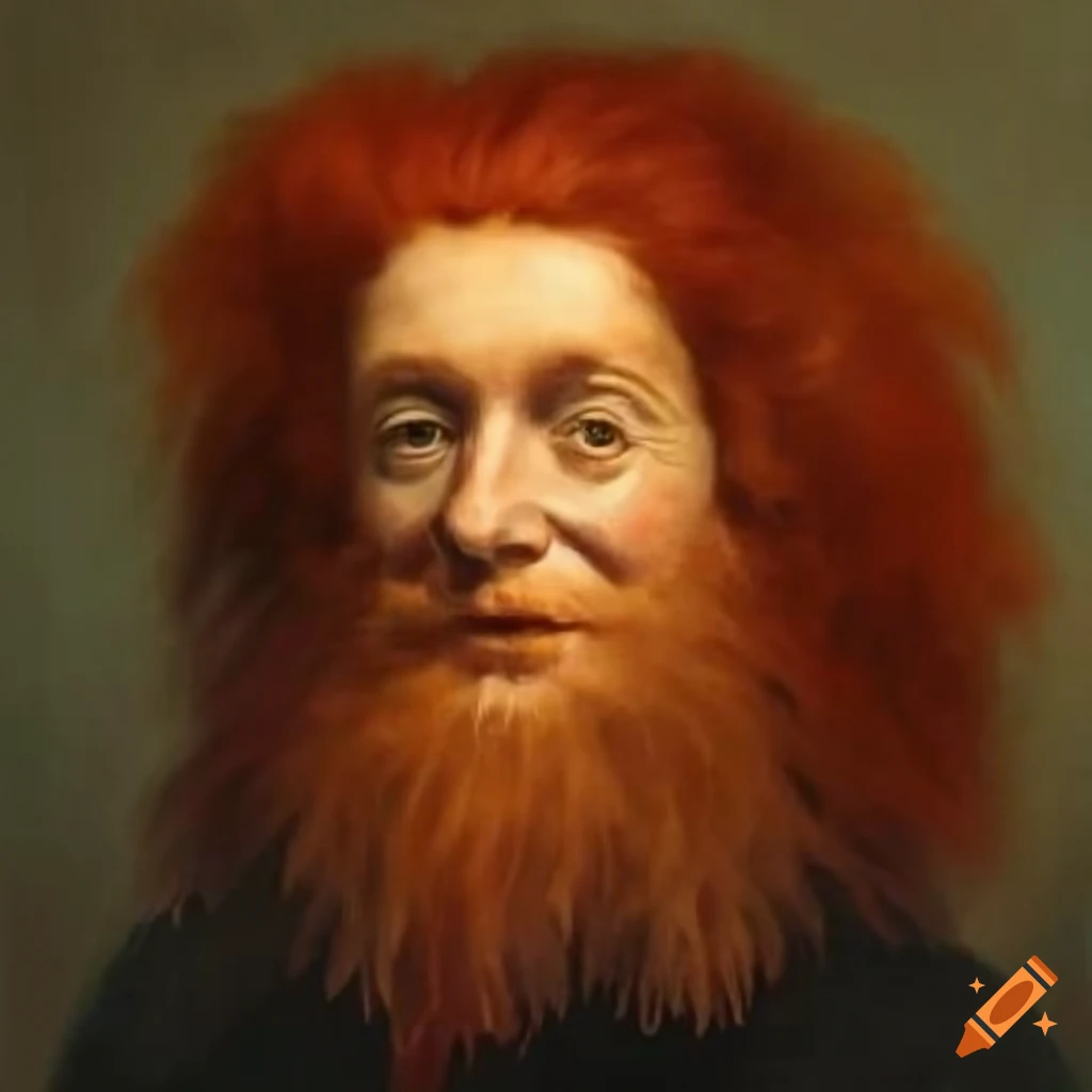 Oil painting of a handsome red-haired king