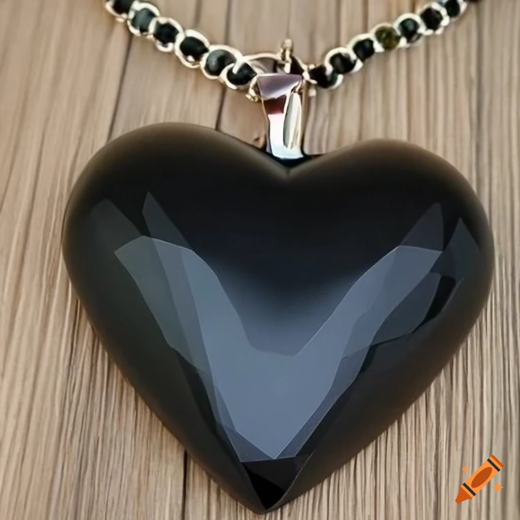 Art Deco Diamond Black Onyx Heart Pendant Necklace 14 Karat White Gold  Antique | eBay