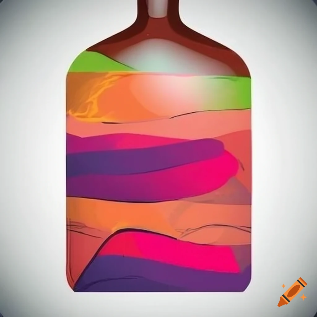 funky and colorful wine bottle label