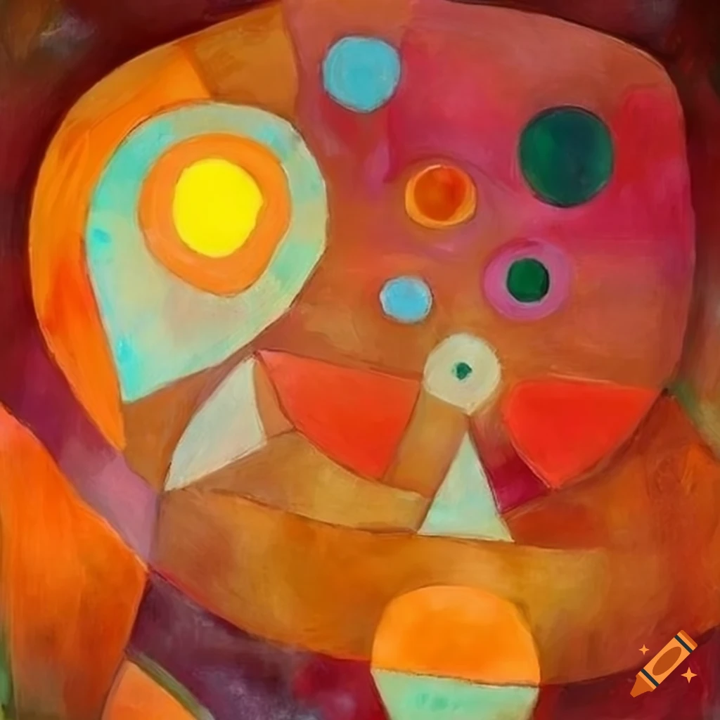 vibrant and colorful artwork inspired by Klee