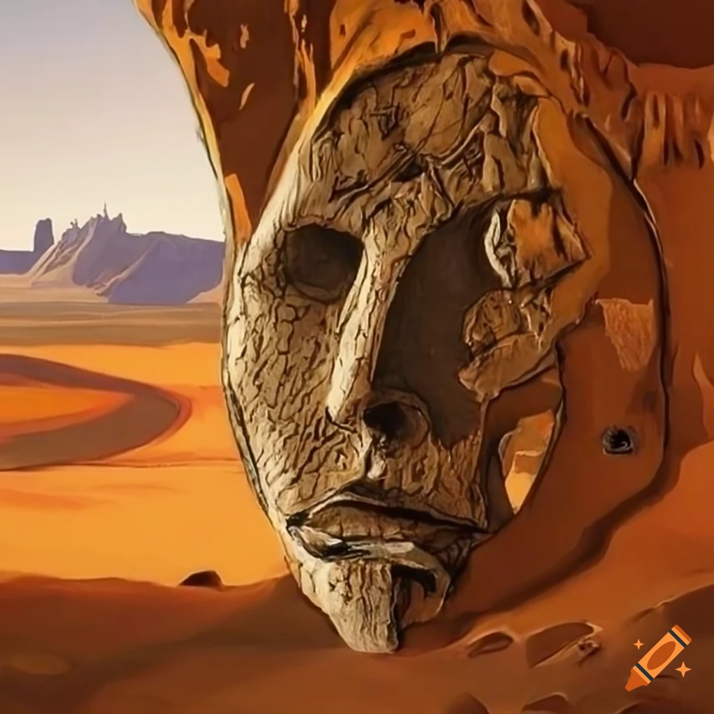O'Keeffe's sculpture in a desert landscape