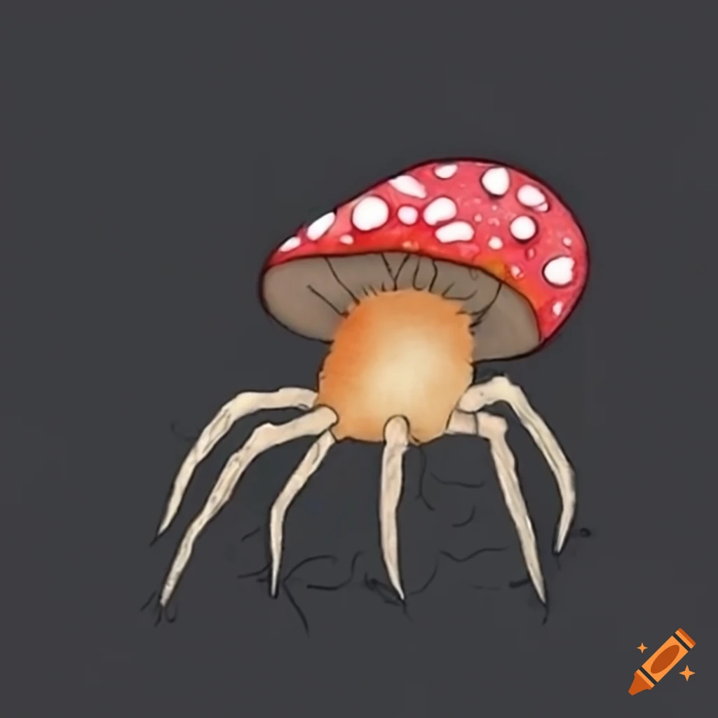 image of a mushroom with spider-like features