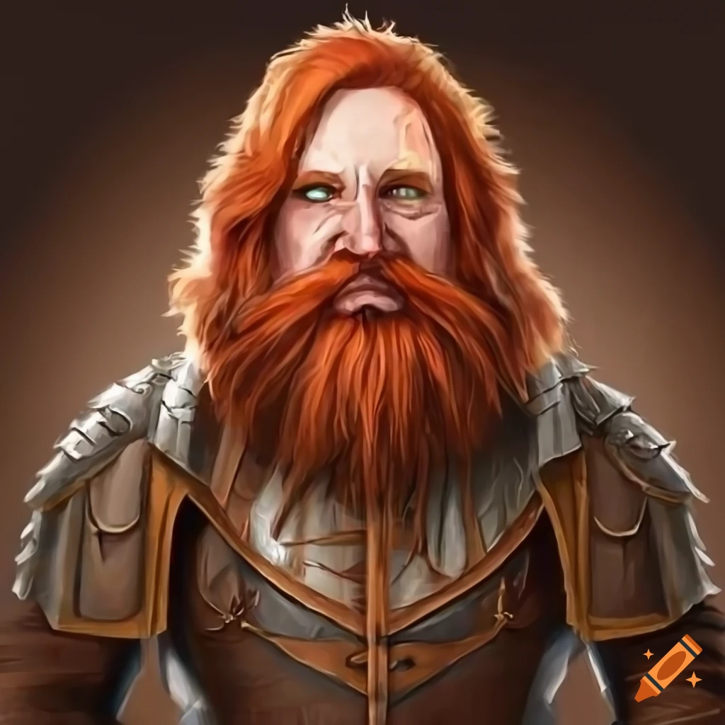 Cosplay of a dwarf ship captain with red hair and beard