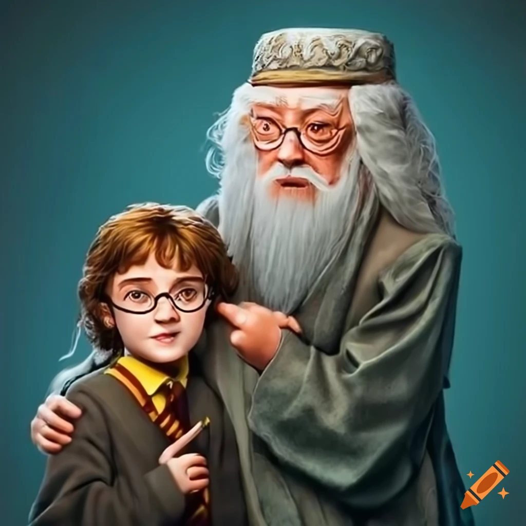 Dumbledore with harry potter and his friends on Craiyon
