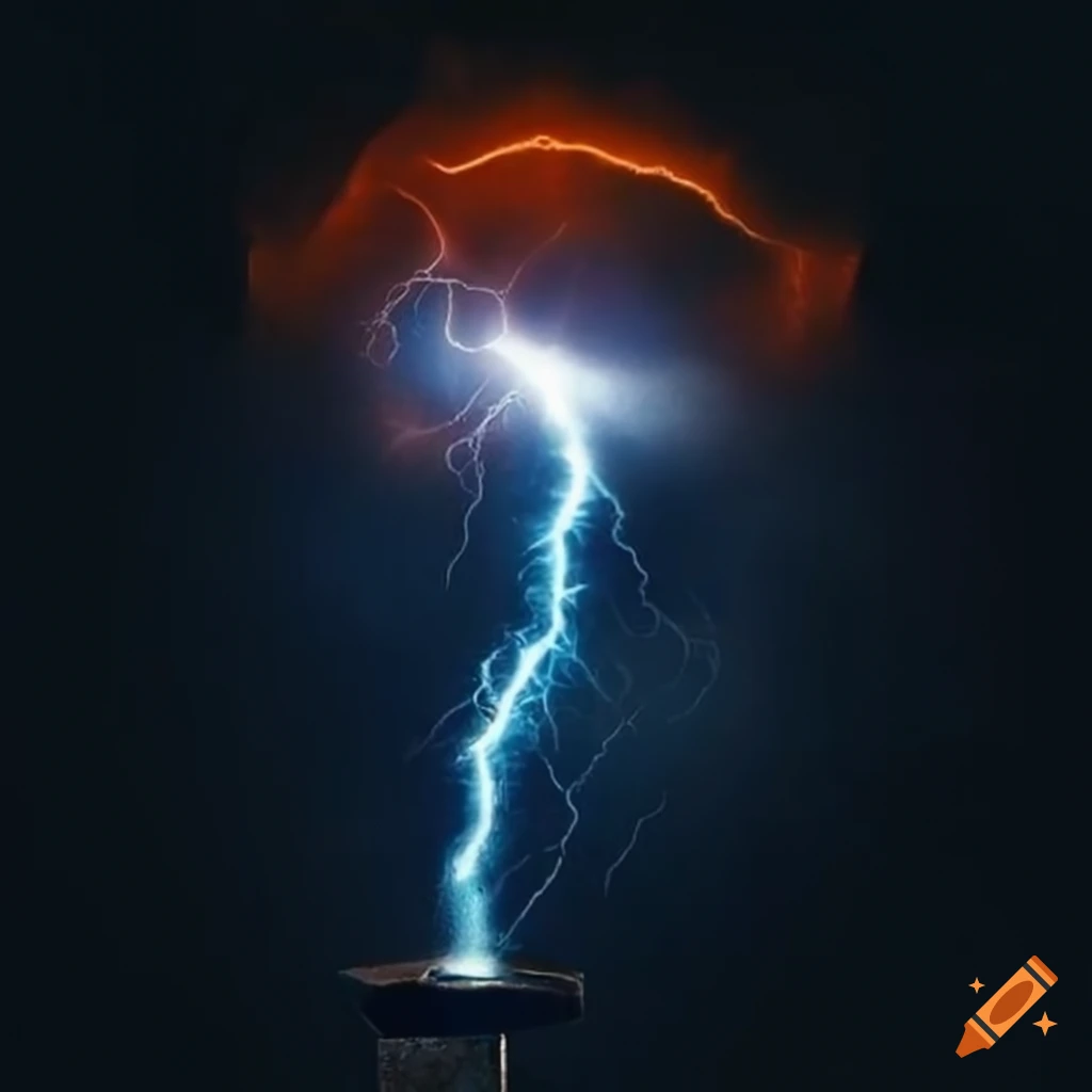 image of a blacksmith creating a lightning bolt
