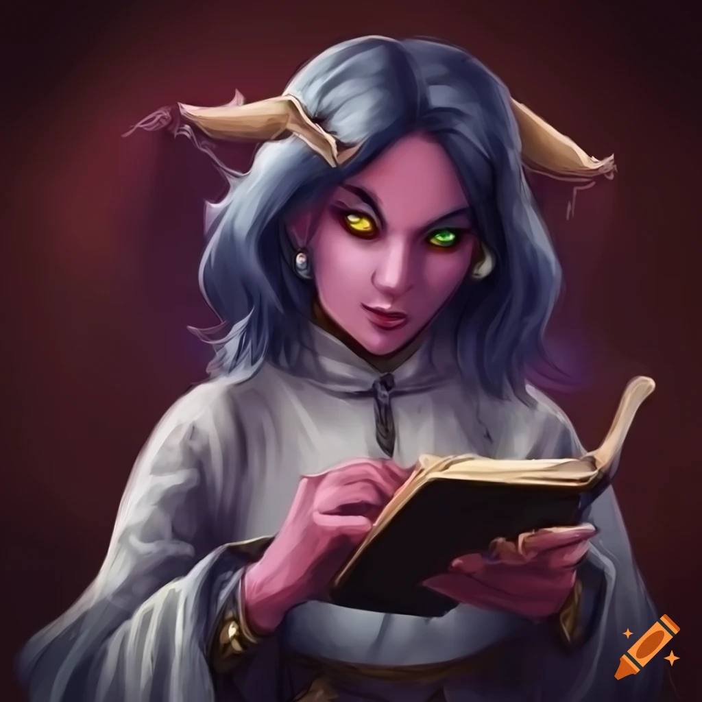 Illustration of a female dark mage in black robes on Craiyon