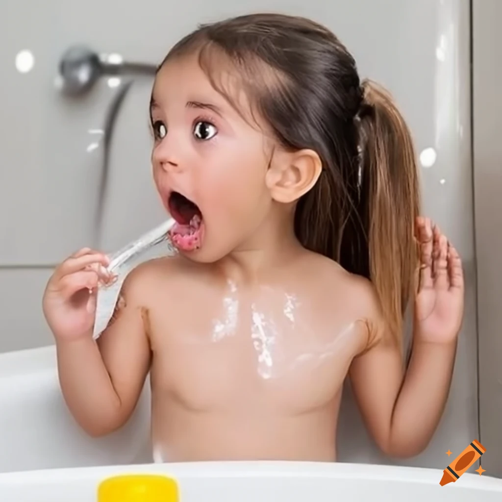 surprised toddler girl with pigtails eating a popsicle