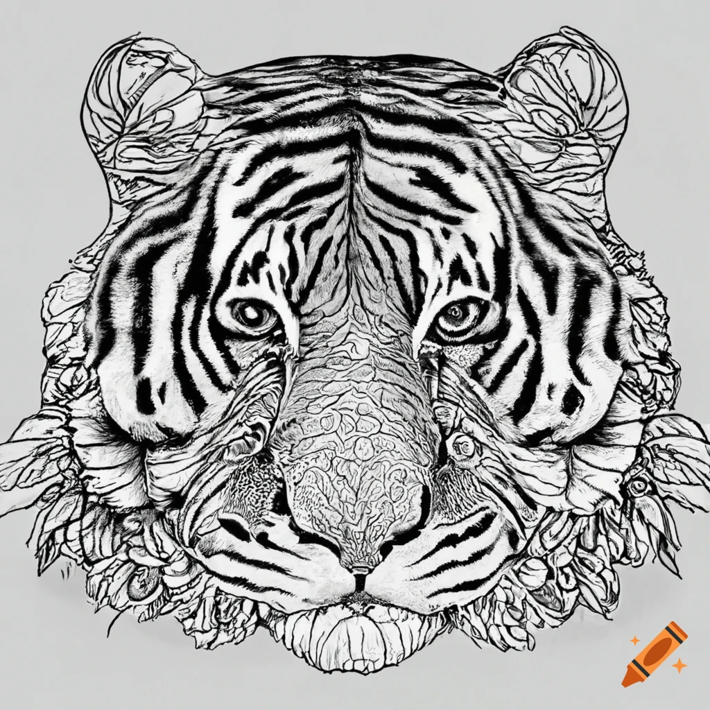 Stock Art Drawing of a Siberian Tiger