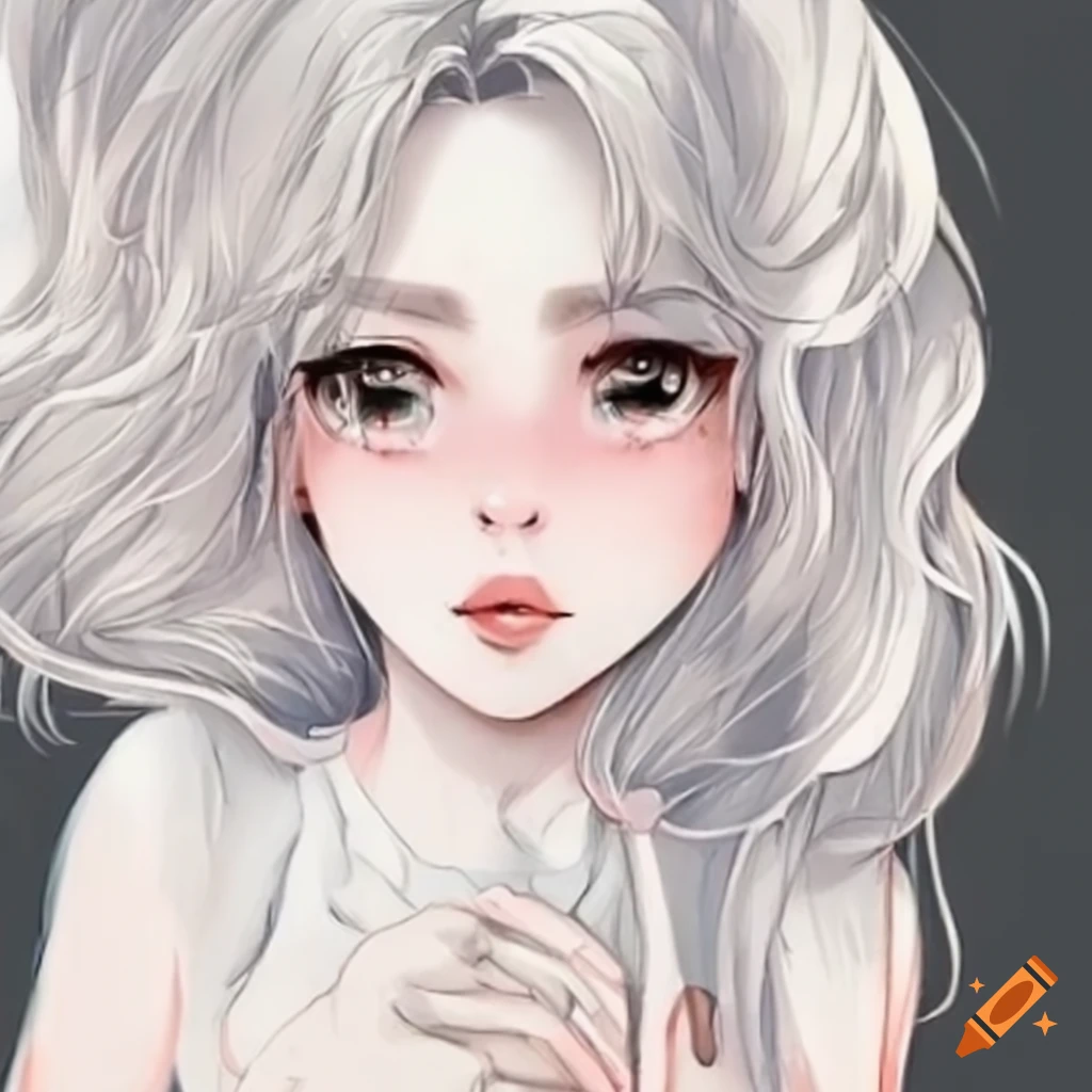 Anime girl drawing on paper on Craiyon