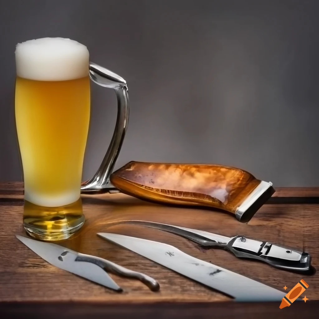 image of beer and knives