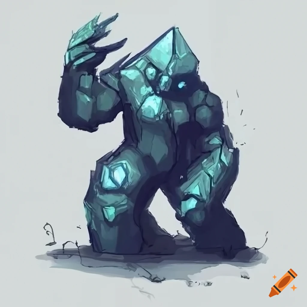 artwork of a Crystal Golem