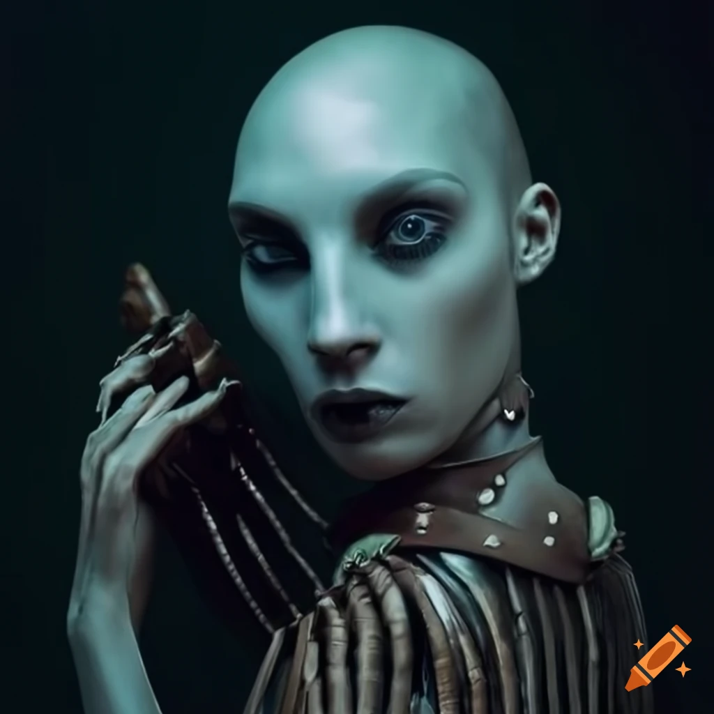 futuristic anthropomorphic creature wearing armor
