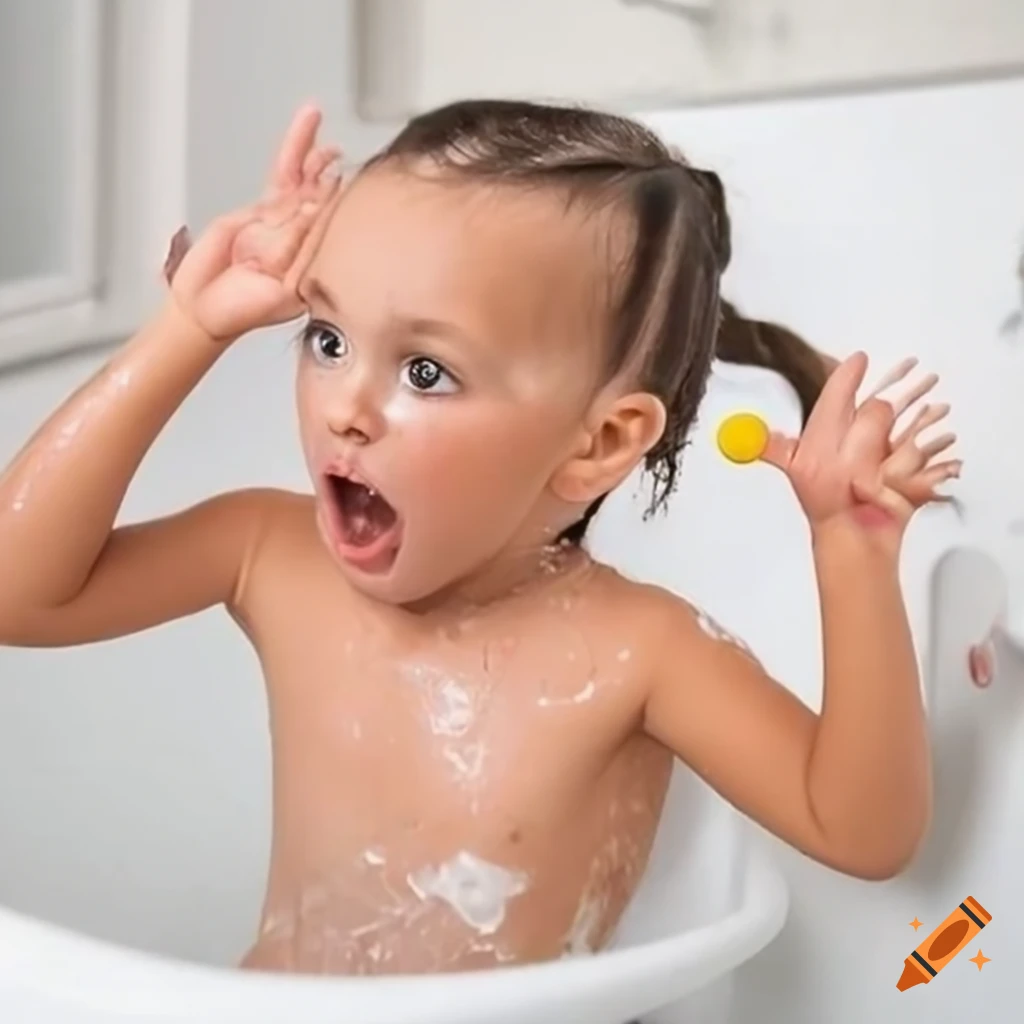 surprised brazilian toddler girl eating a white popsicle