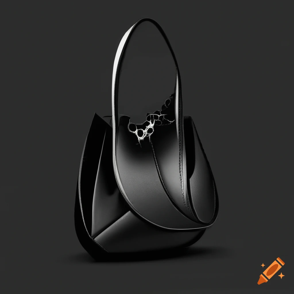 sophisticated black bag with abstract contours