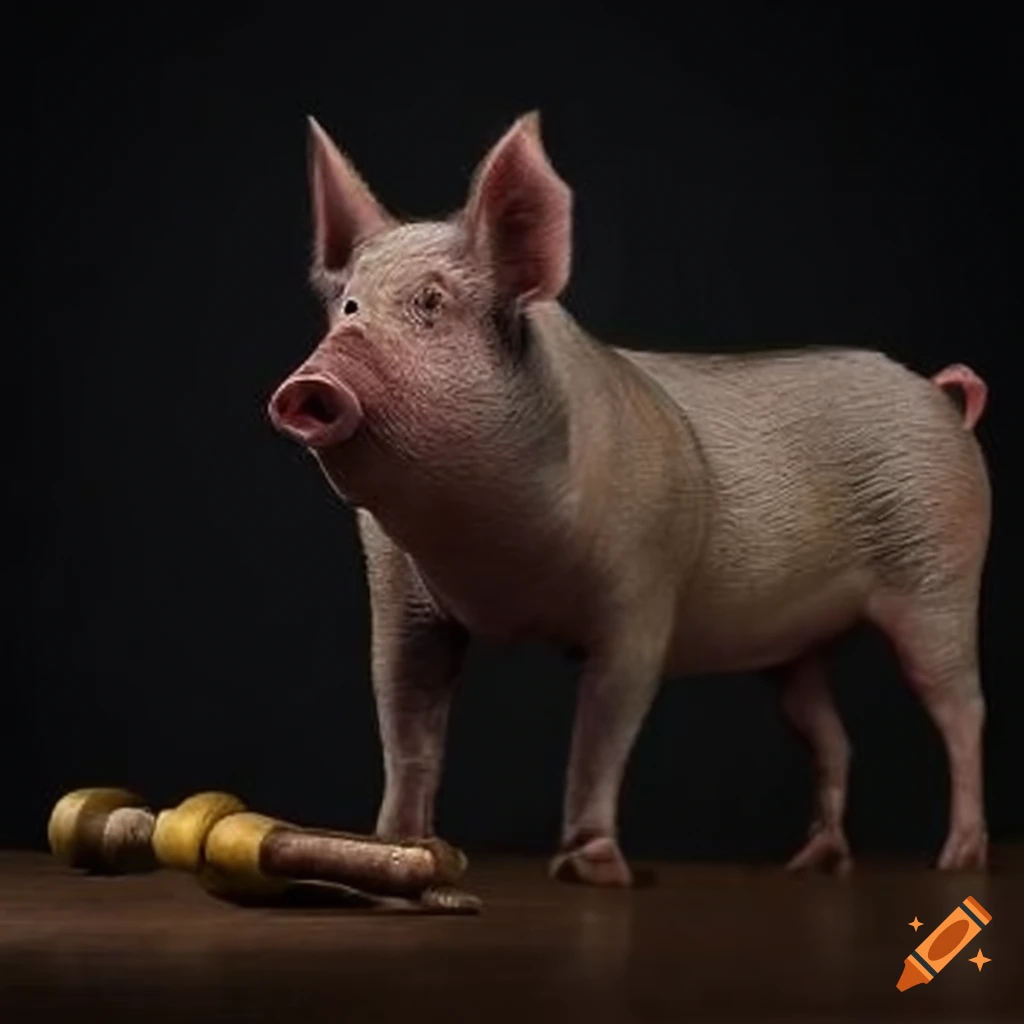 image of a pig with a judge's mallet