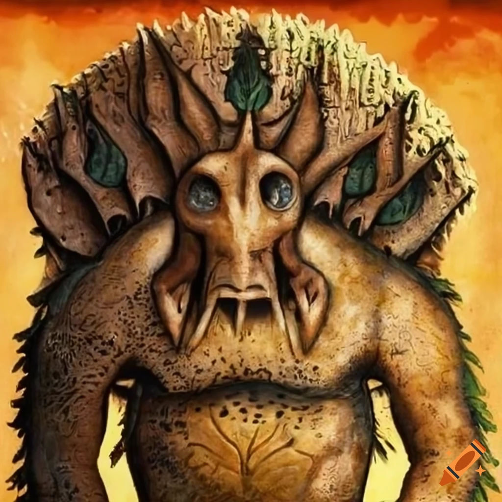 Illustration of mythical creatures in the garden of eden on Craiyon