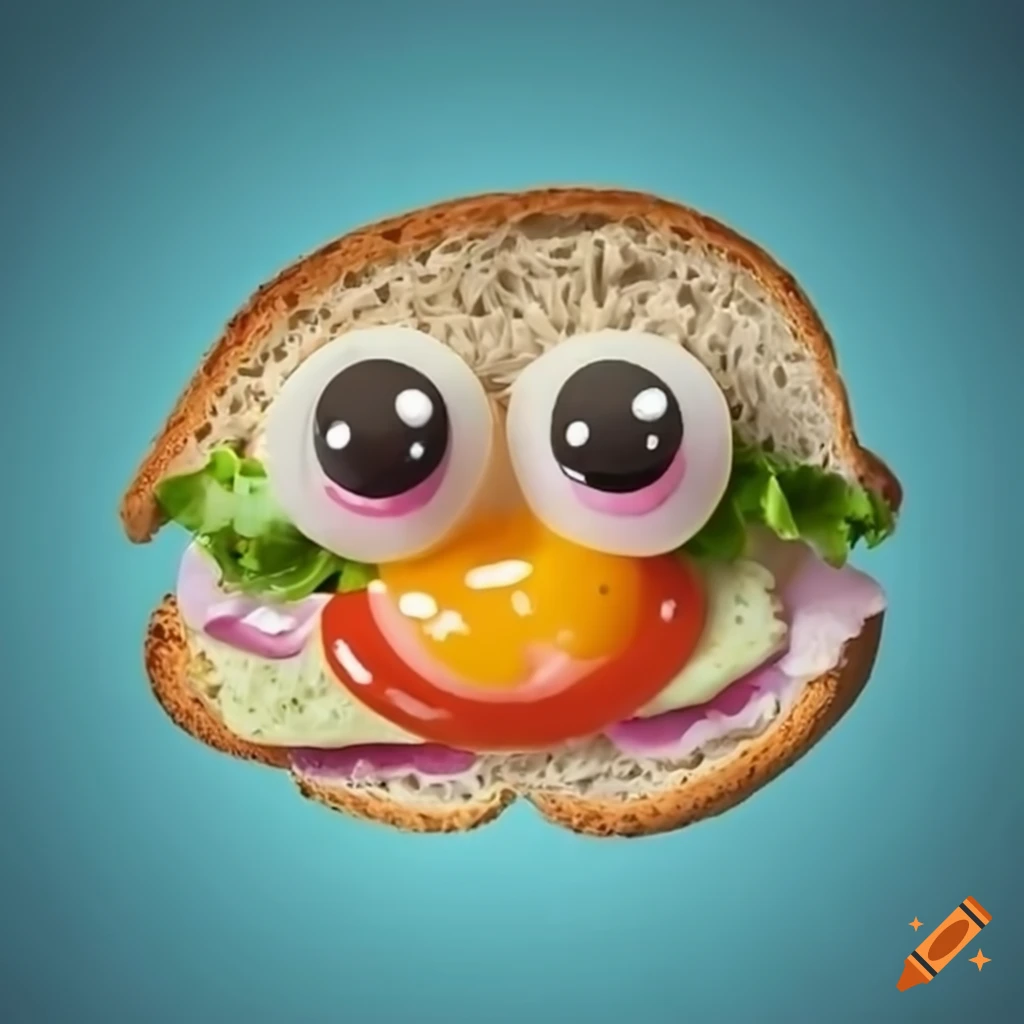 smiling sandwich with a fried egg