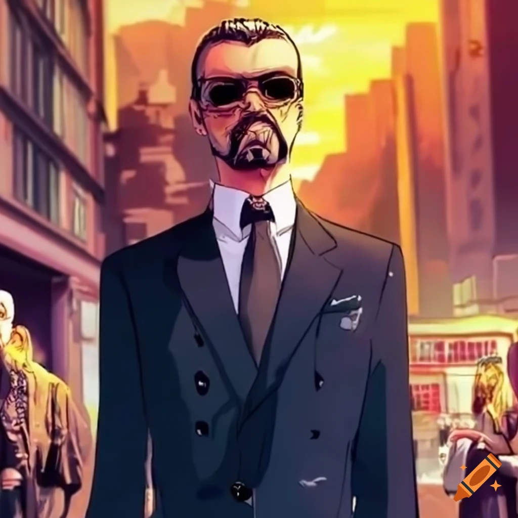 anime-george-michael-singing-in-a-crowded-street