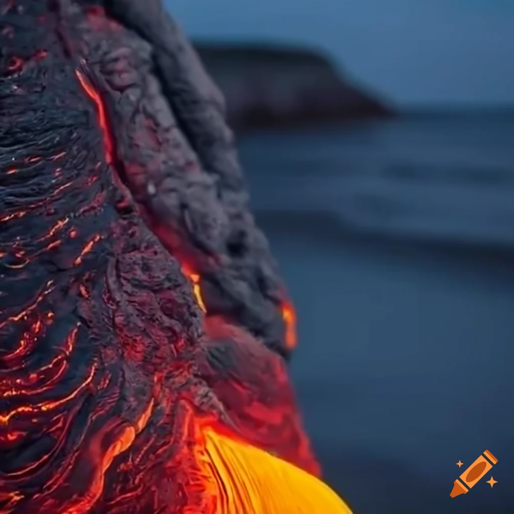 woman surfing on a moonlit lava wave