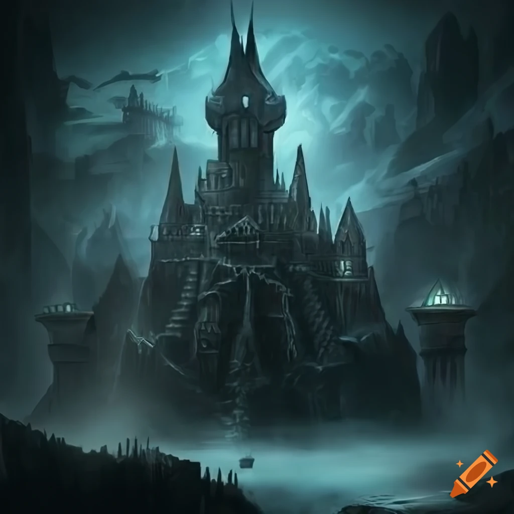 Fantasy castle in a mysterious void on Craiyon