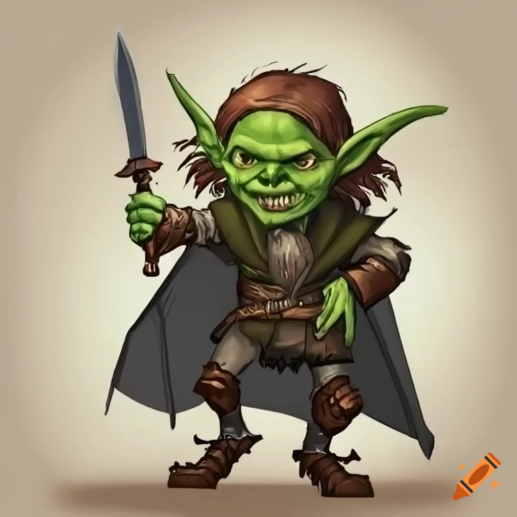 2d goblin character for a medieval rpg game on Craiyon