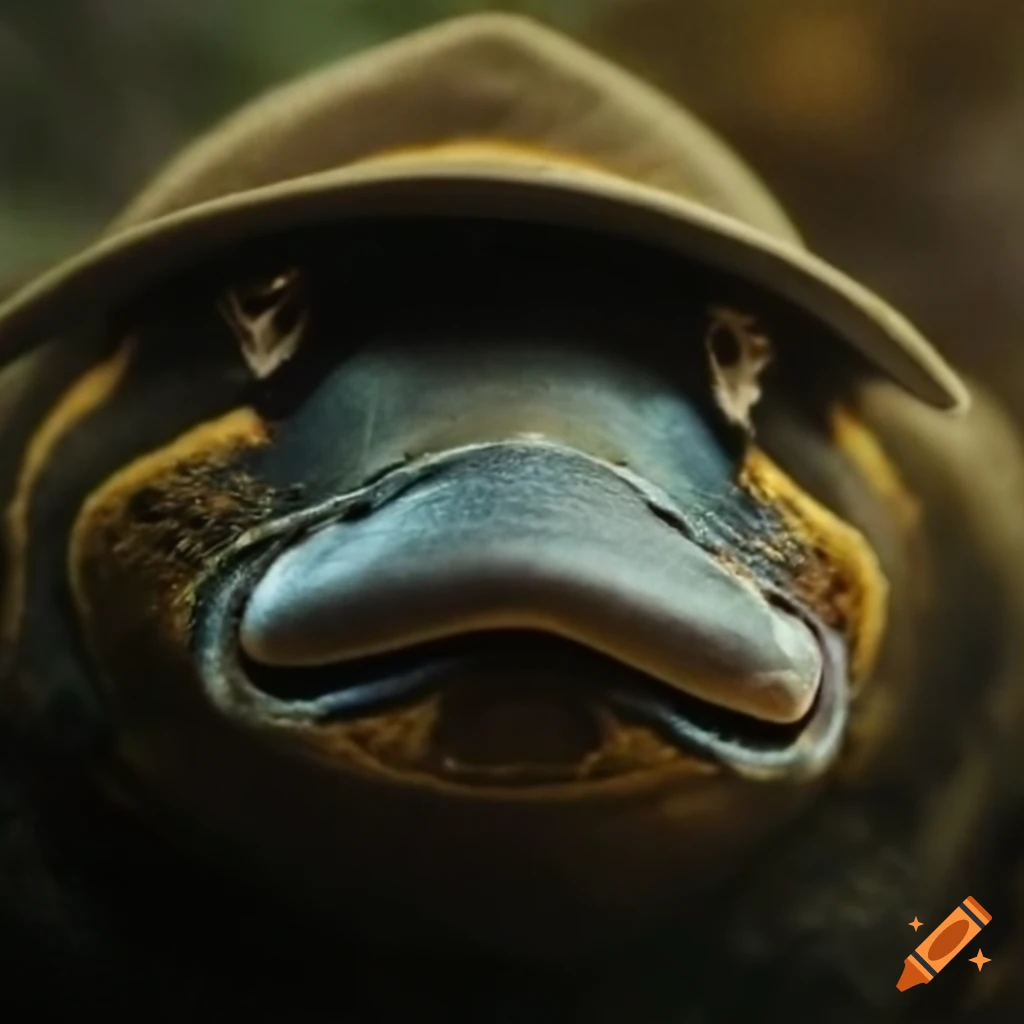 image of a platypus wearing a fedora