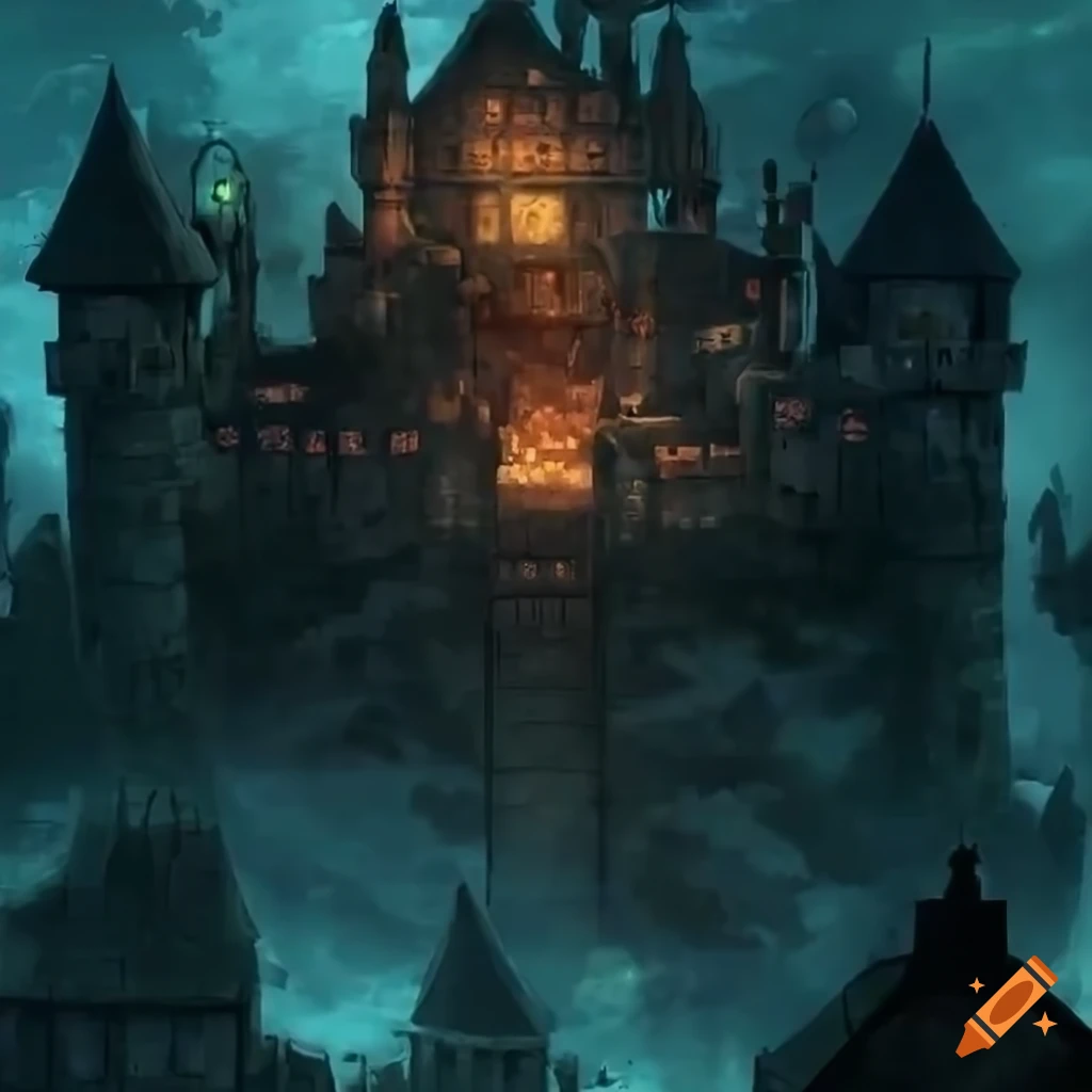RPG map of a dungeon castle on Craiyon