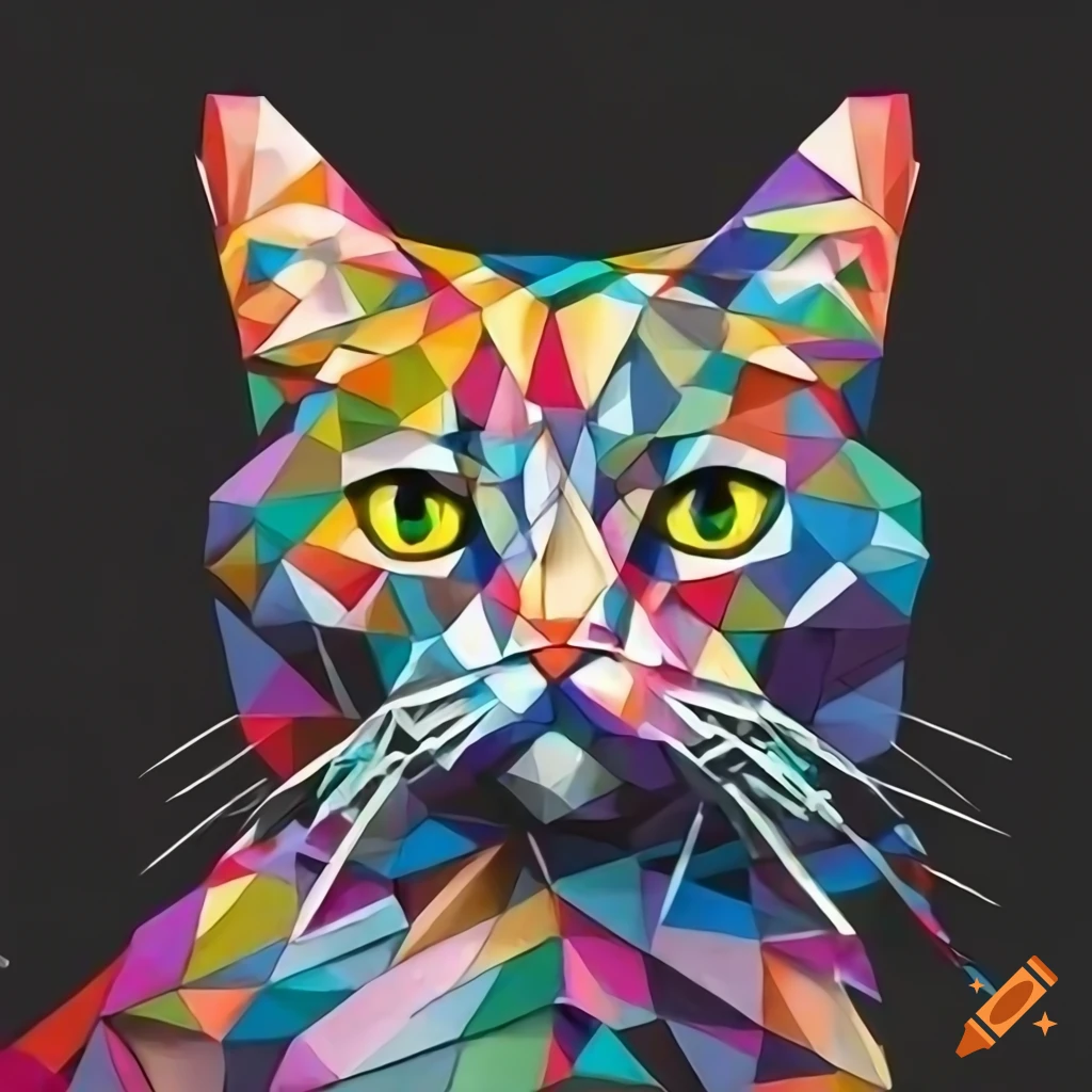 Geometric art of a cat