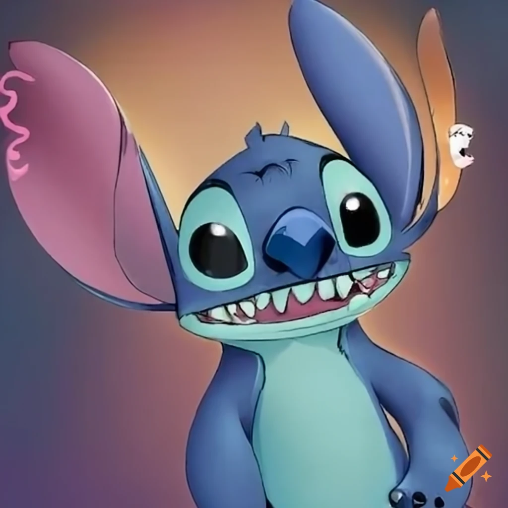Cute stitch character on Craiyon
