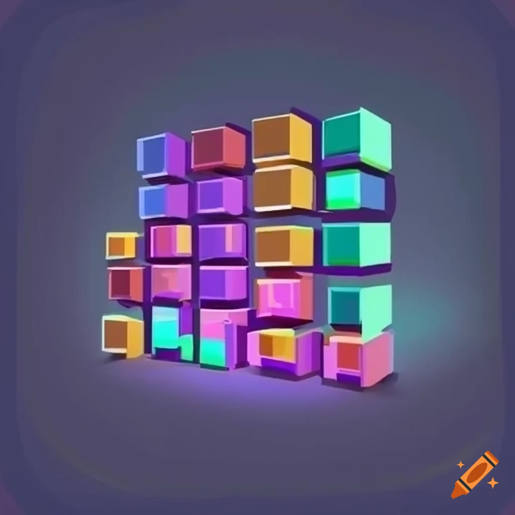 Tetris-inspired vector illustration of sound settings for games