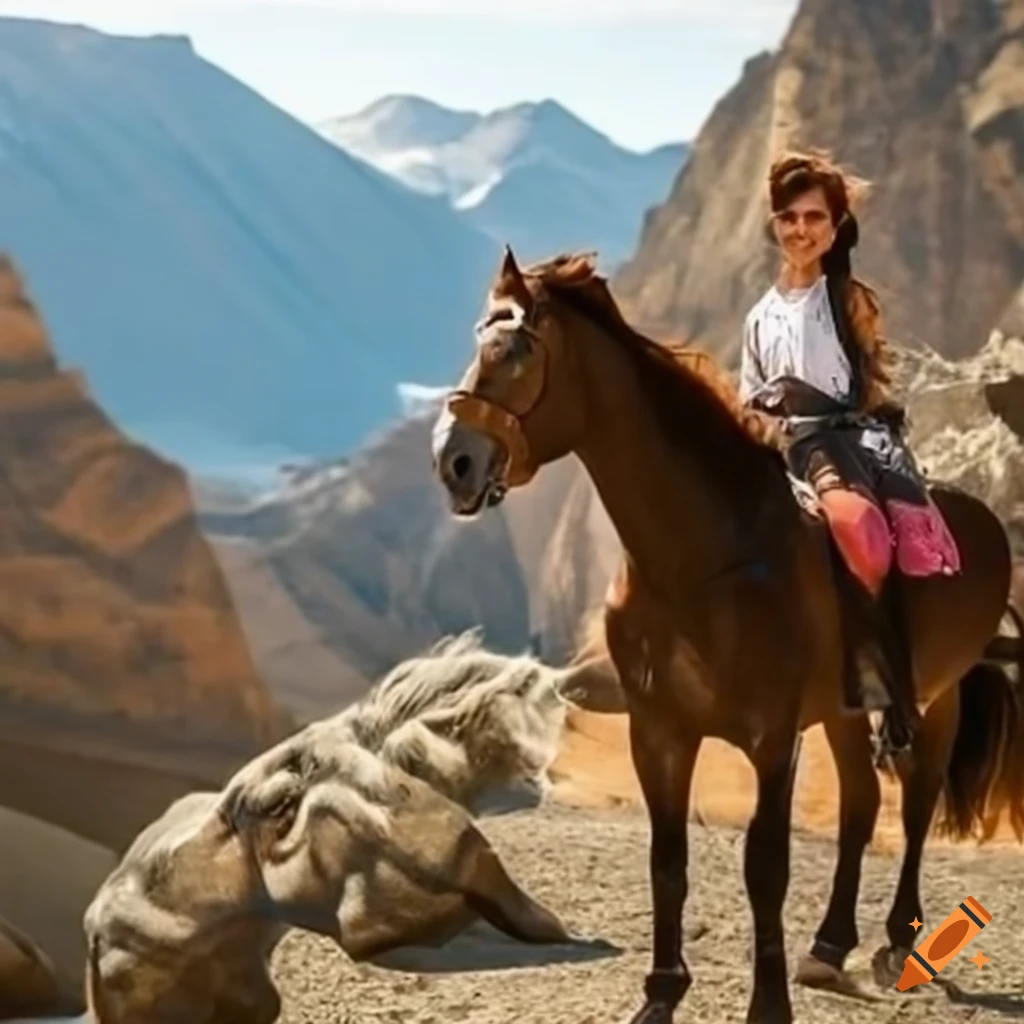 seamless pattern of horseback journey