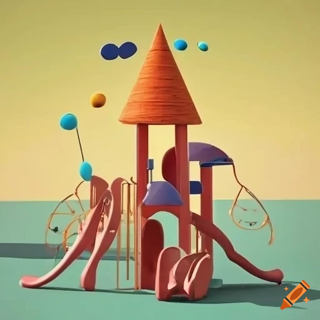 Colorful surreal playground structures