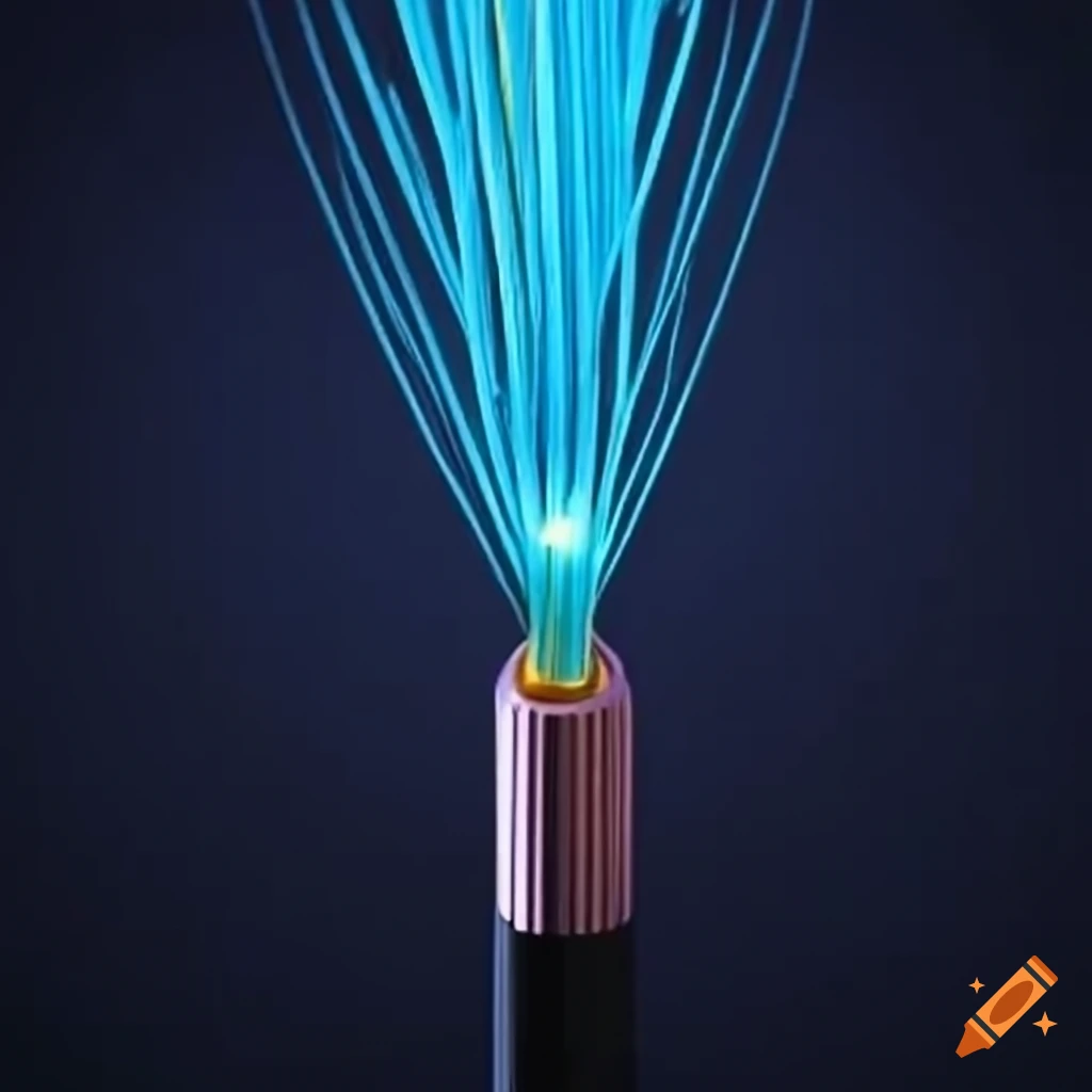 Illustration of photon loss in fiber optics cable on Craiyon