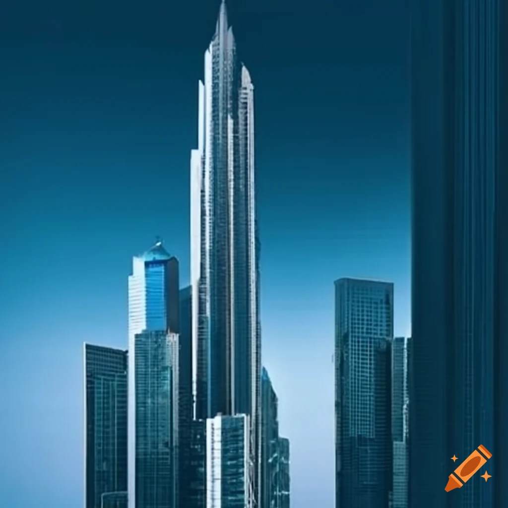 Skyscraper building in the city on Craiyon