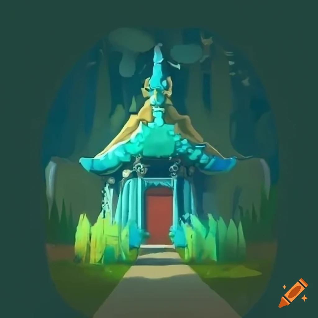 minimalist Zelda game temple