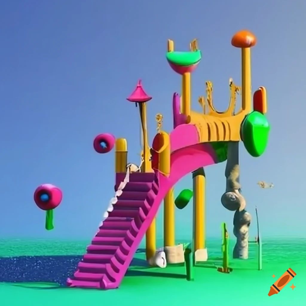 colorful surreal playground