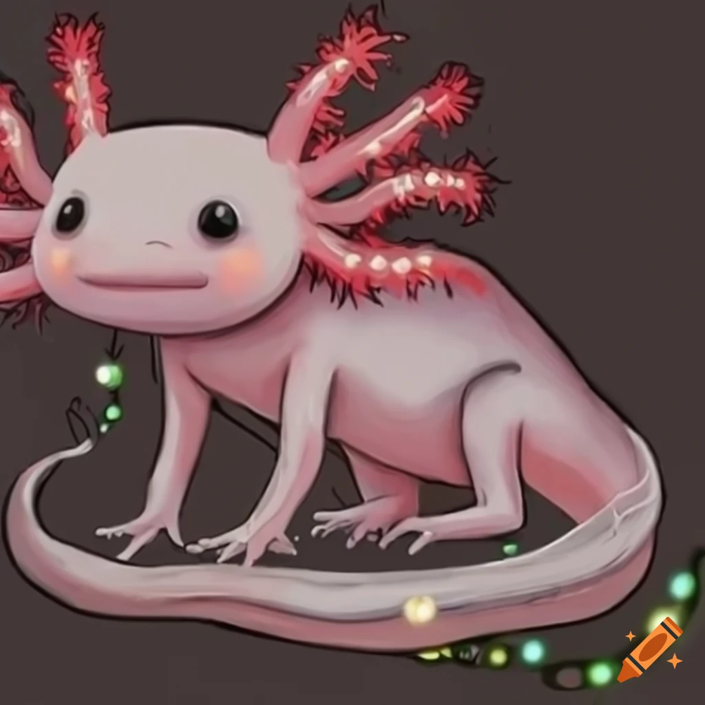 cute-axolotl-with-christmas-lights-on-craiyon