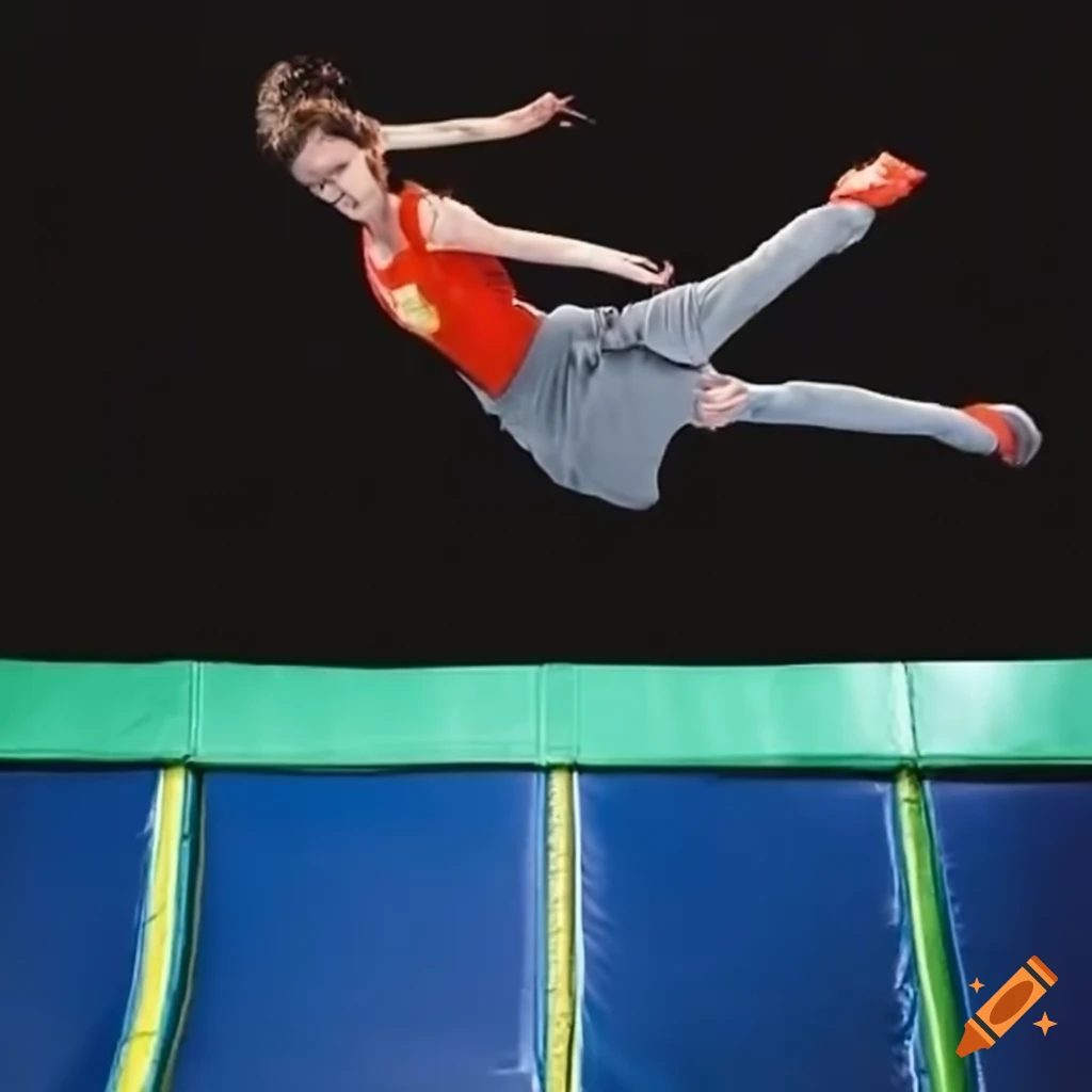 Image of a person jumping in mid air on craiyon