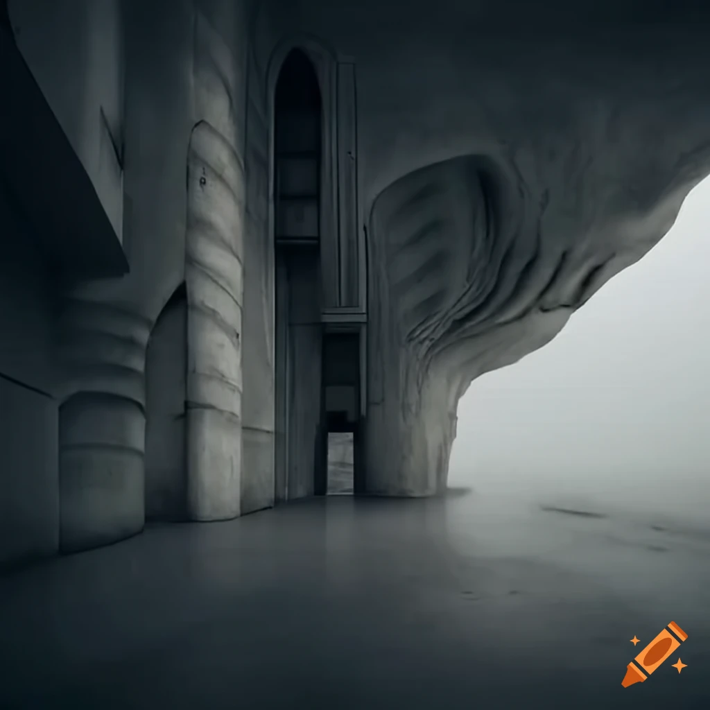unreal futuristic concrete constructions