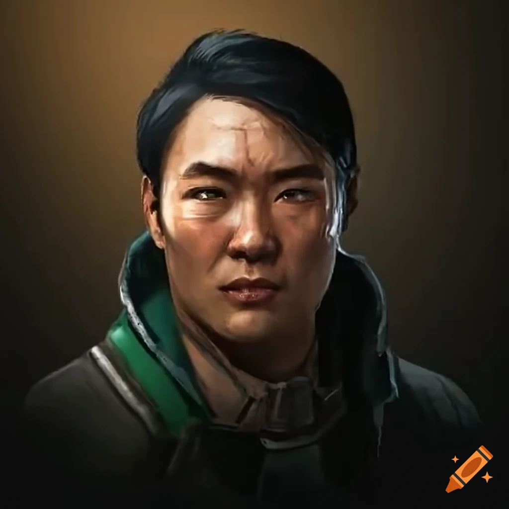 Portraits of asian mechwarrior pilots in realistic style