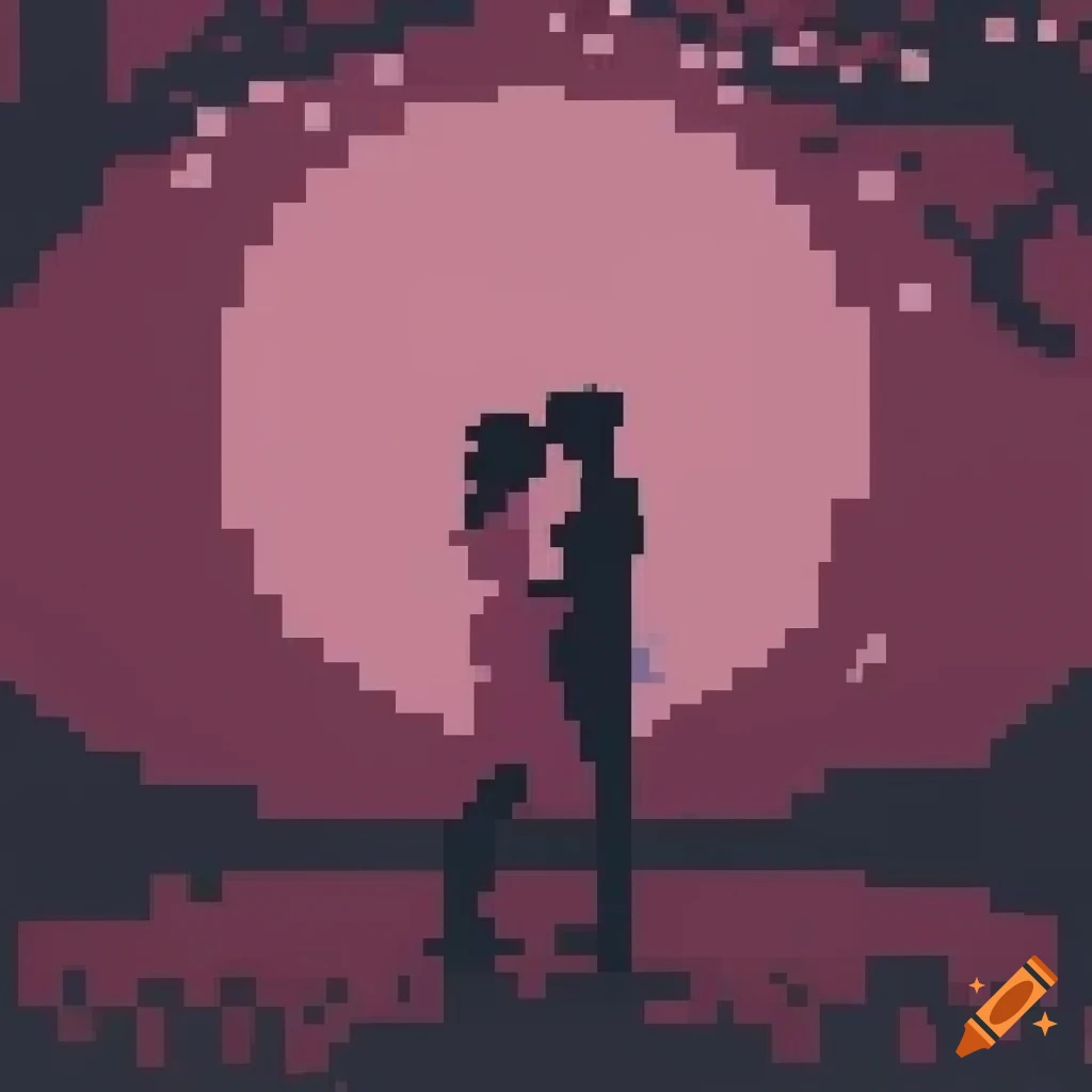 silhouette of a couple under a sakura tree