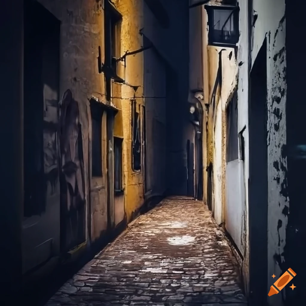 graffiti in a dark alleyway