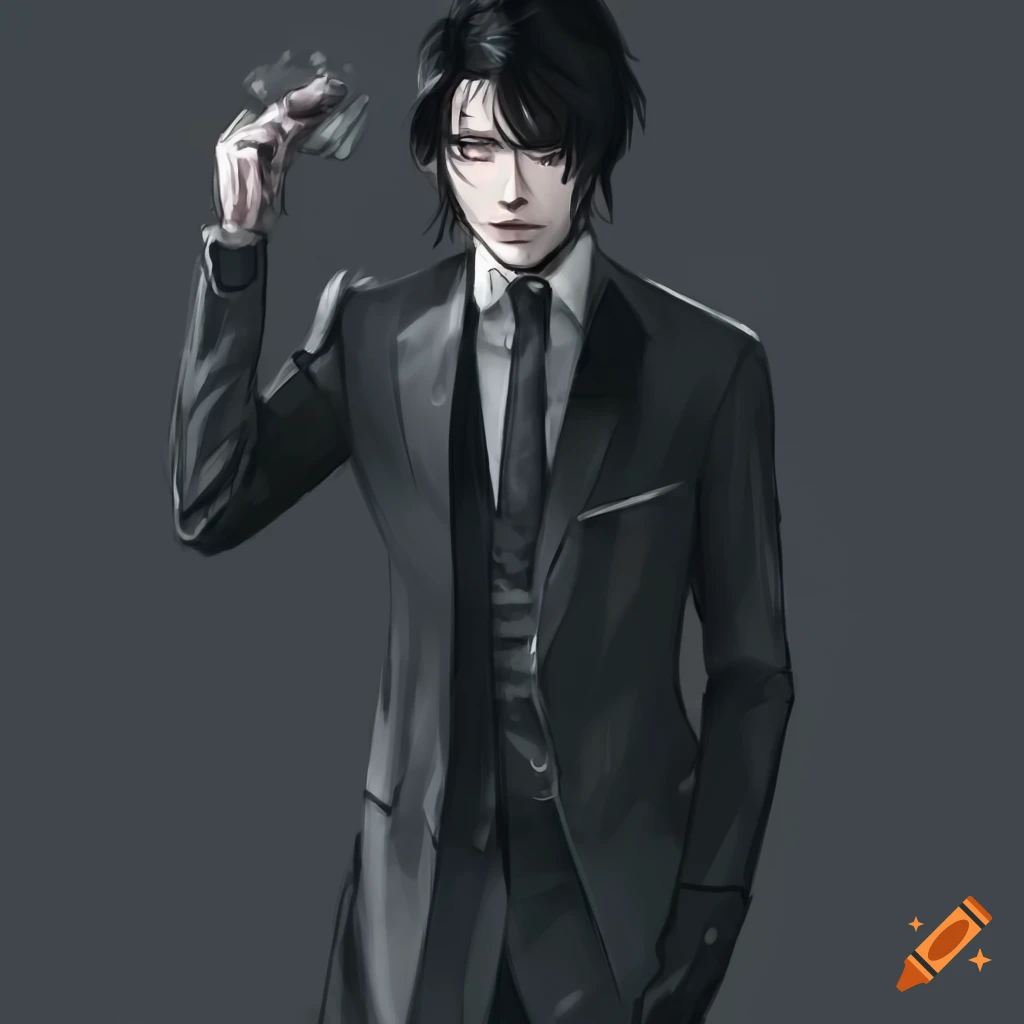 elegant man in a dark suit