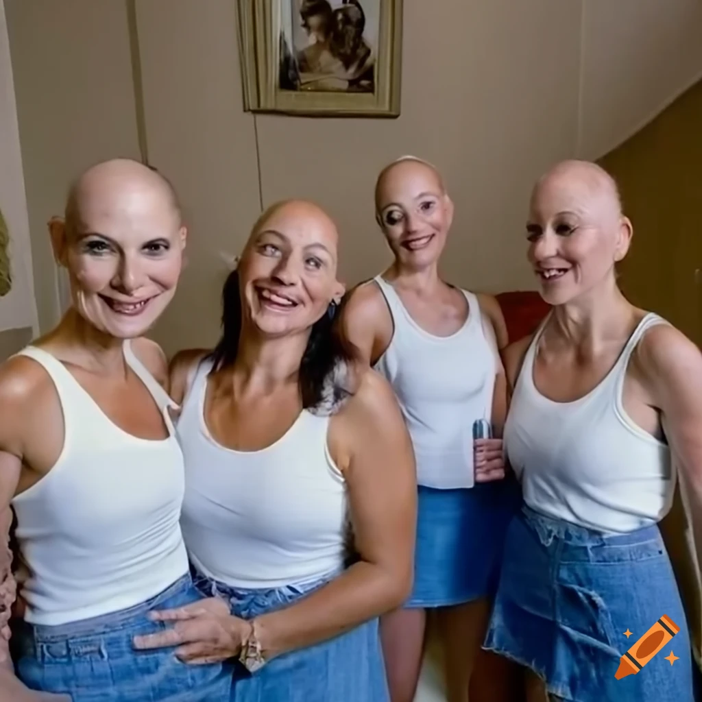 Women Having Fun At A Head Shaving Party On Craiyon