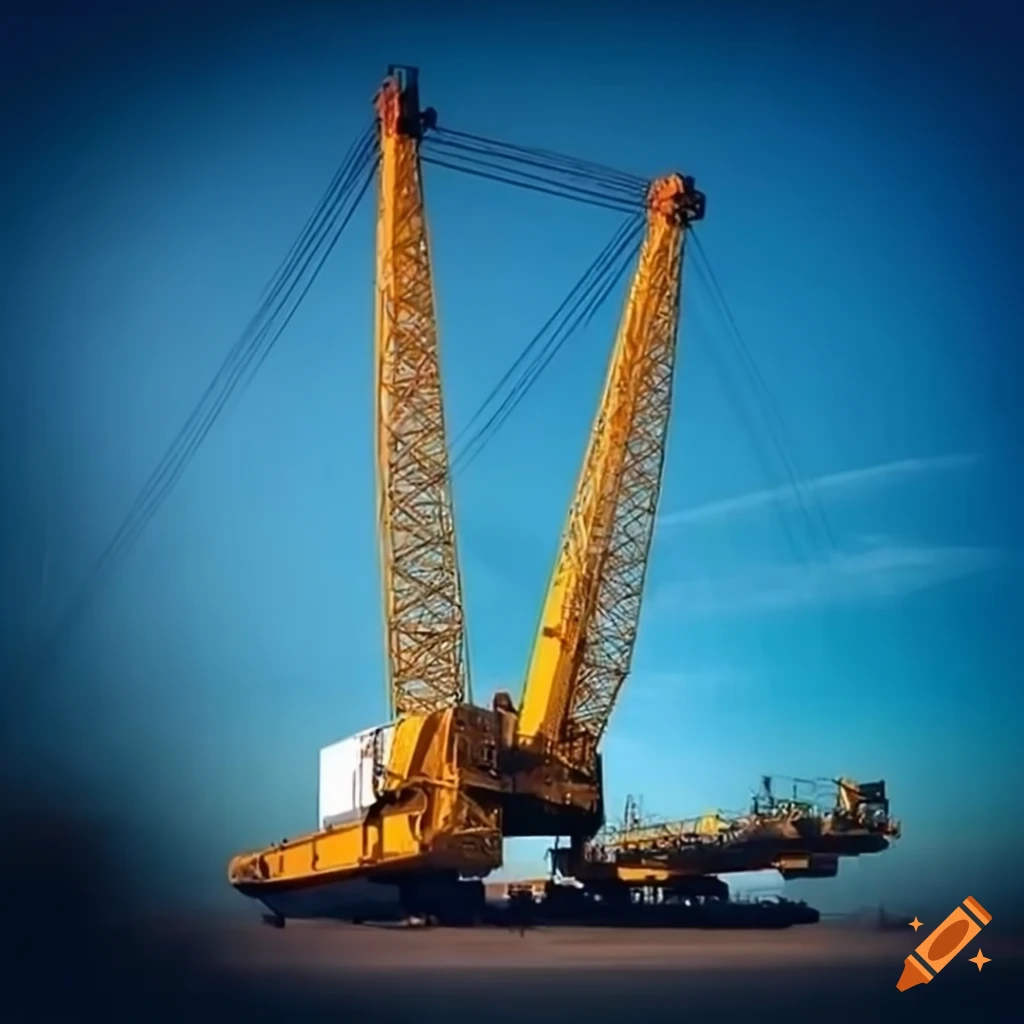 Crane lifting multiple cranes on Craiyon