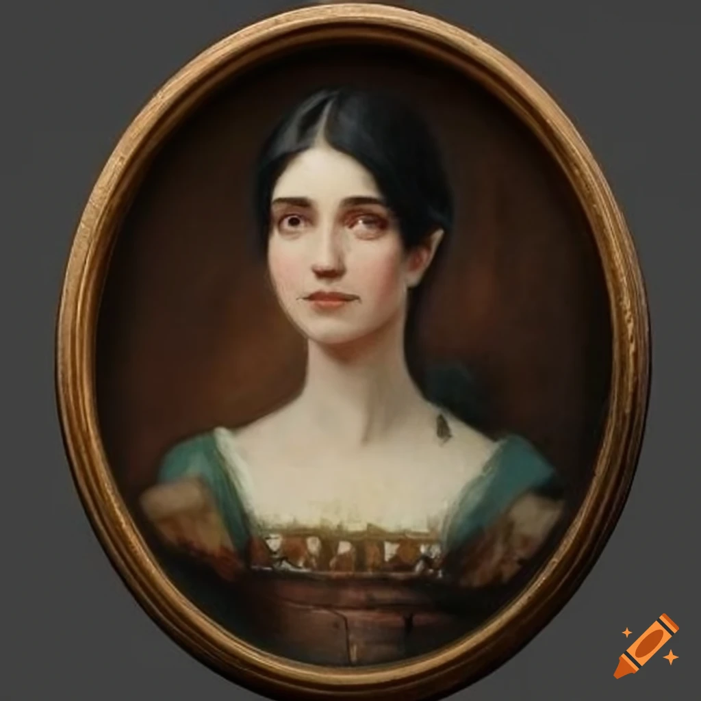 haunted house portrait of a brunette woman in tudor style