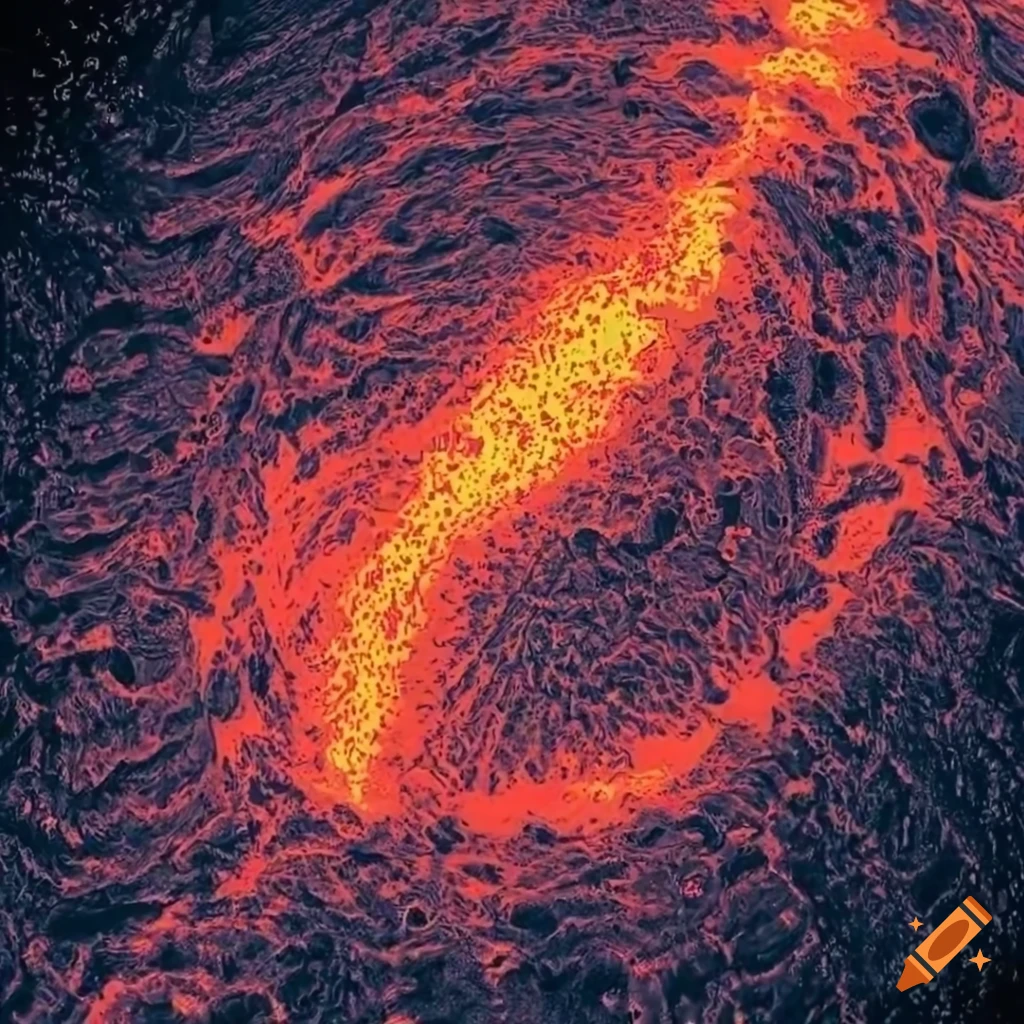 abstract artwork of blended light and dark lava