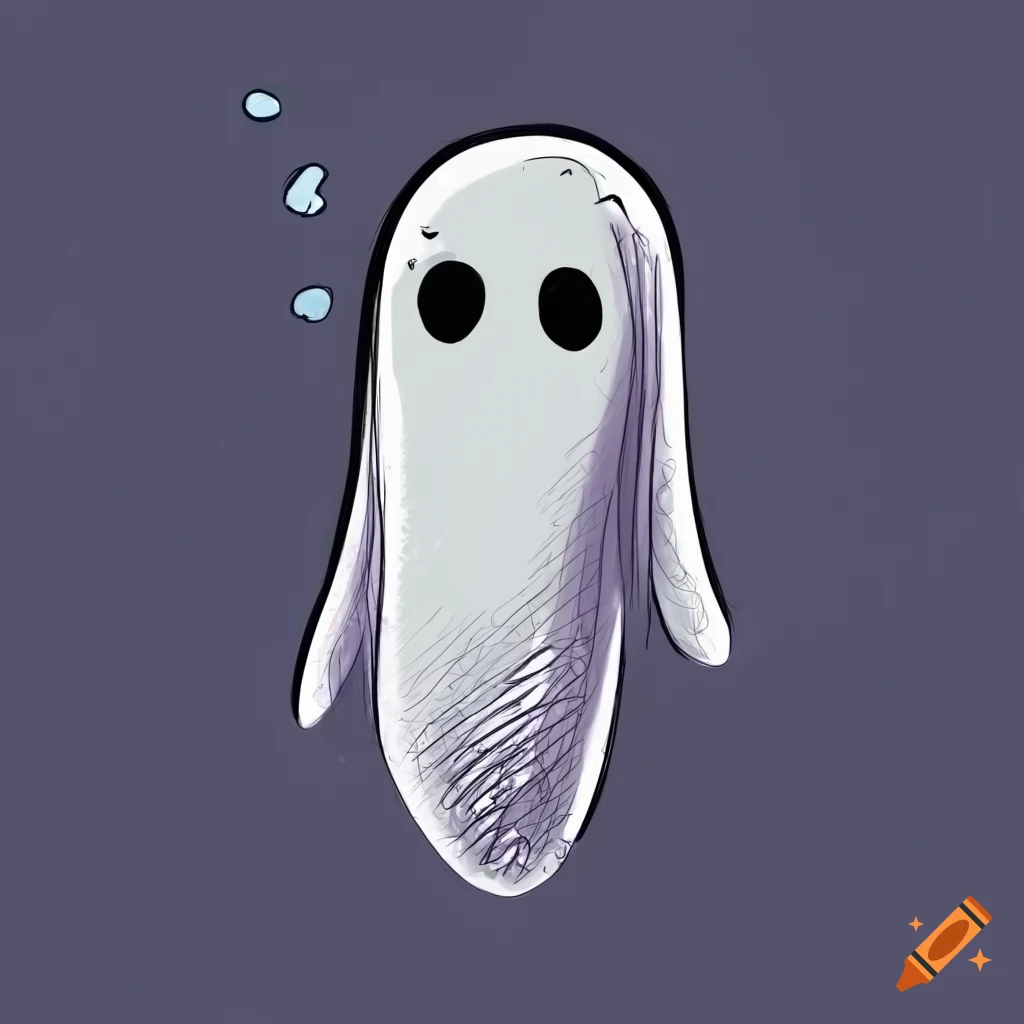 Doodle style ghost with 100 silly faces on Craiyon